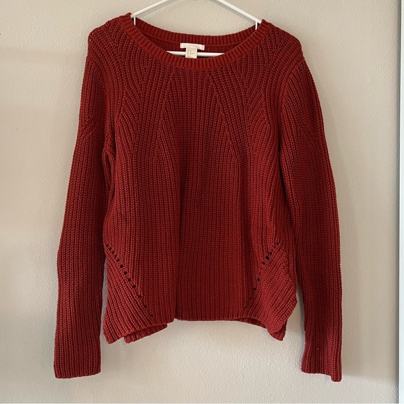 H&M Sweaters Burnt Orange Knit Sweater Poshmark